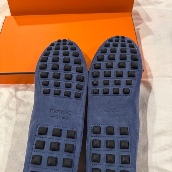 Hermes Navy Blue Slip-On Loafers - Picture 5 of 7